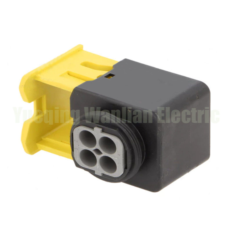 4 pin HDSCS connector 2-1418390-1 Zwart Schelp Grijze Sleutel Waterdicht Vrouwelijk Plug