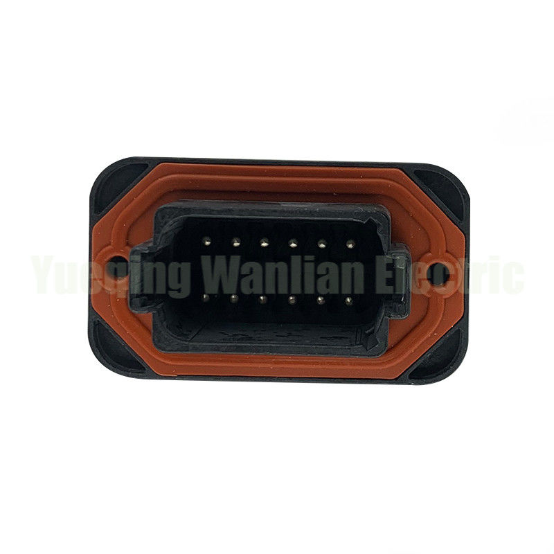 12 pin DT15-12PB Zwarte automotive connector DT rechte pin pcb montage hoofd draad naar bord stekker stopcontact